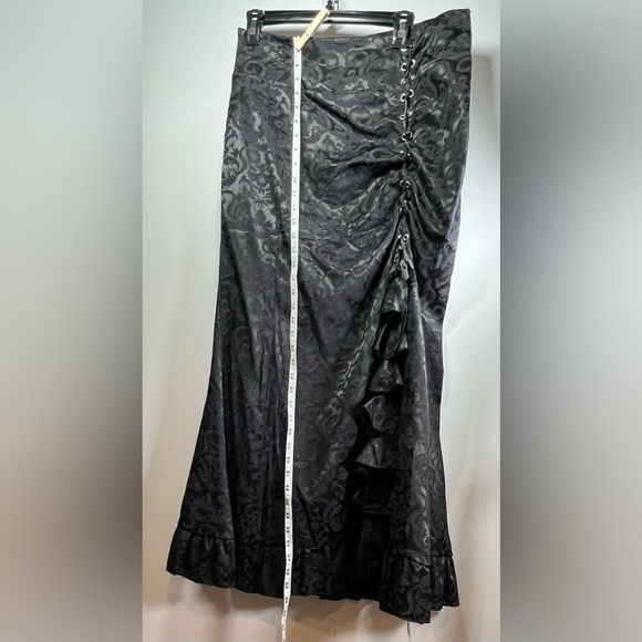 🌺Lace-Up Skirt with Mermaid Ruffle, Jacquard Maxi Skirt🌸🌺 - Picture 10 of 16